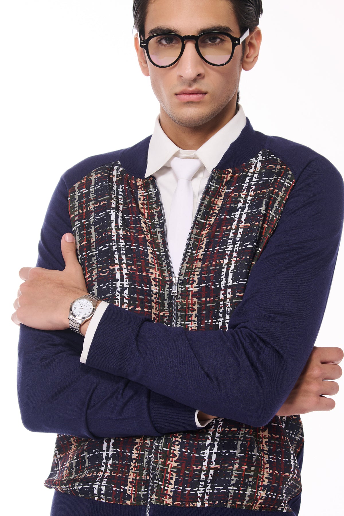Multi-Hued Merino Bomber Jacket