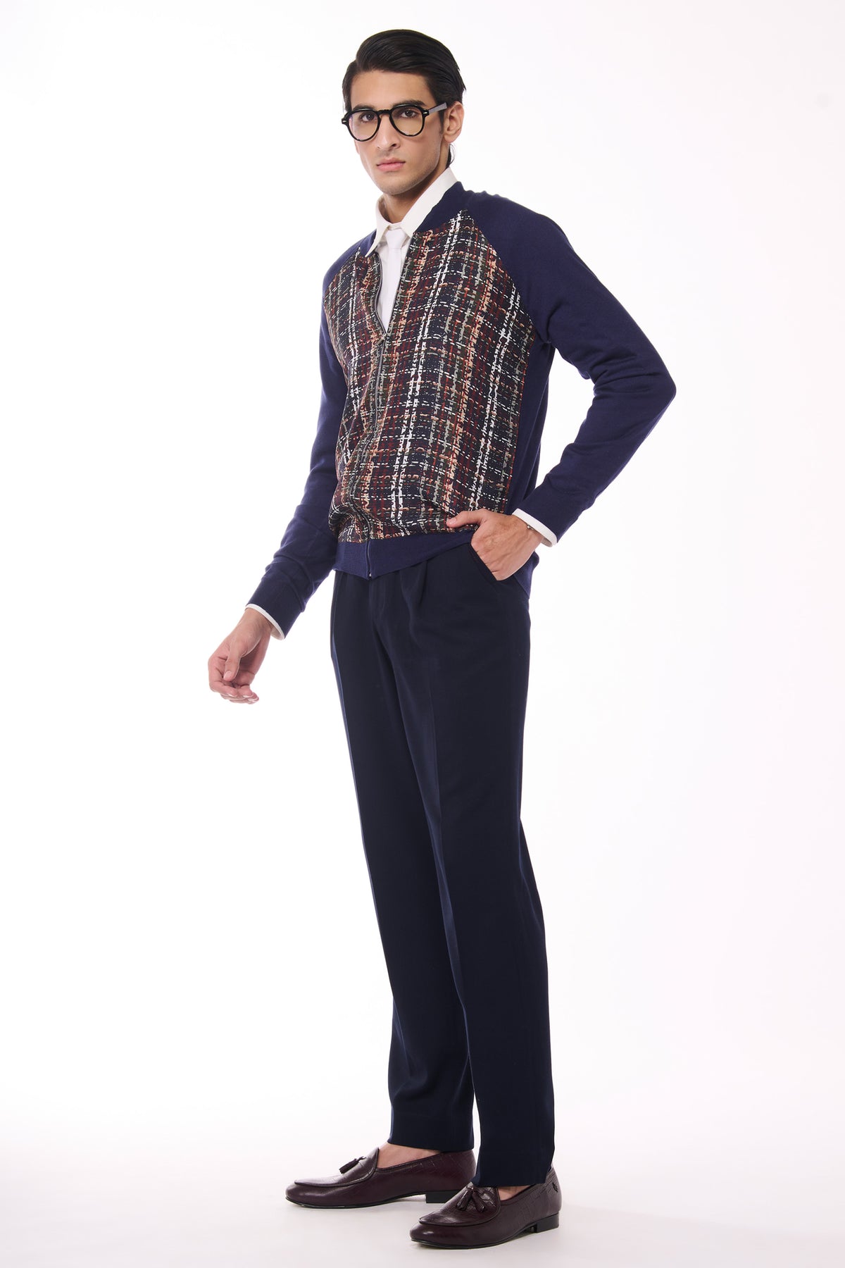 Multi-Hued Merino Bomber Jacket