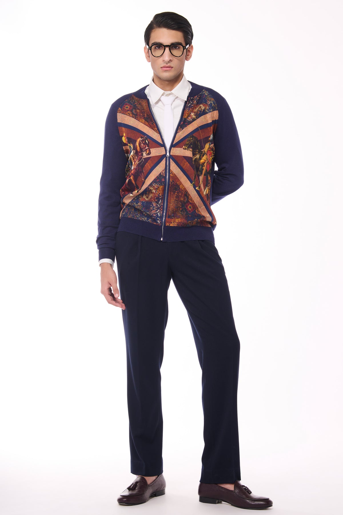 Flag Printed Merino Bomber Jacket
