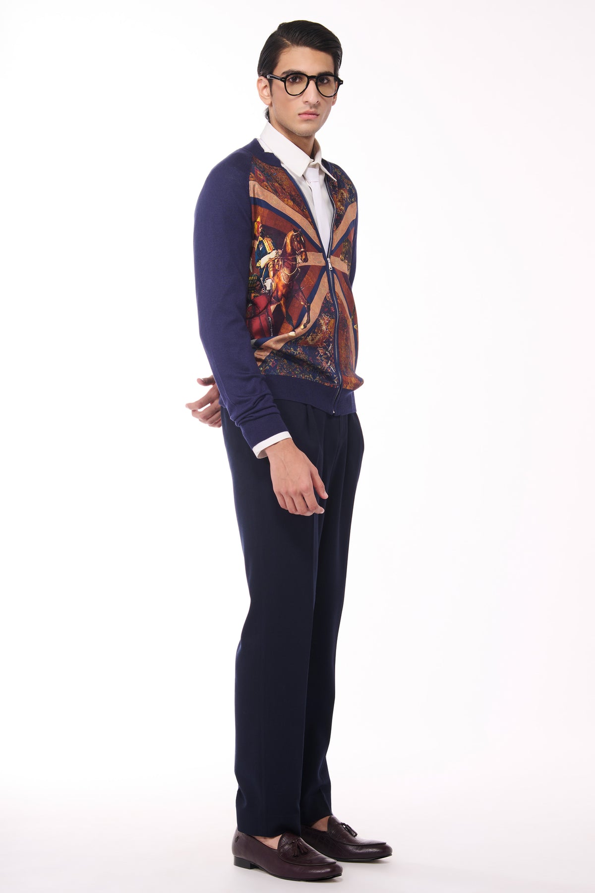 Flag Printed Merino Bomber Jacket