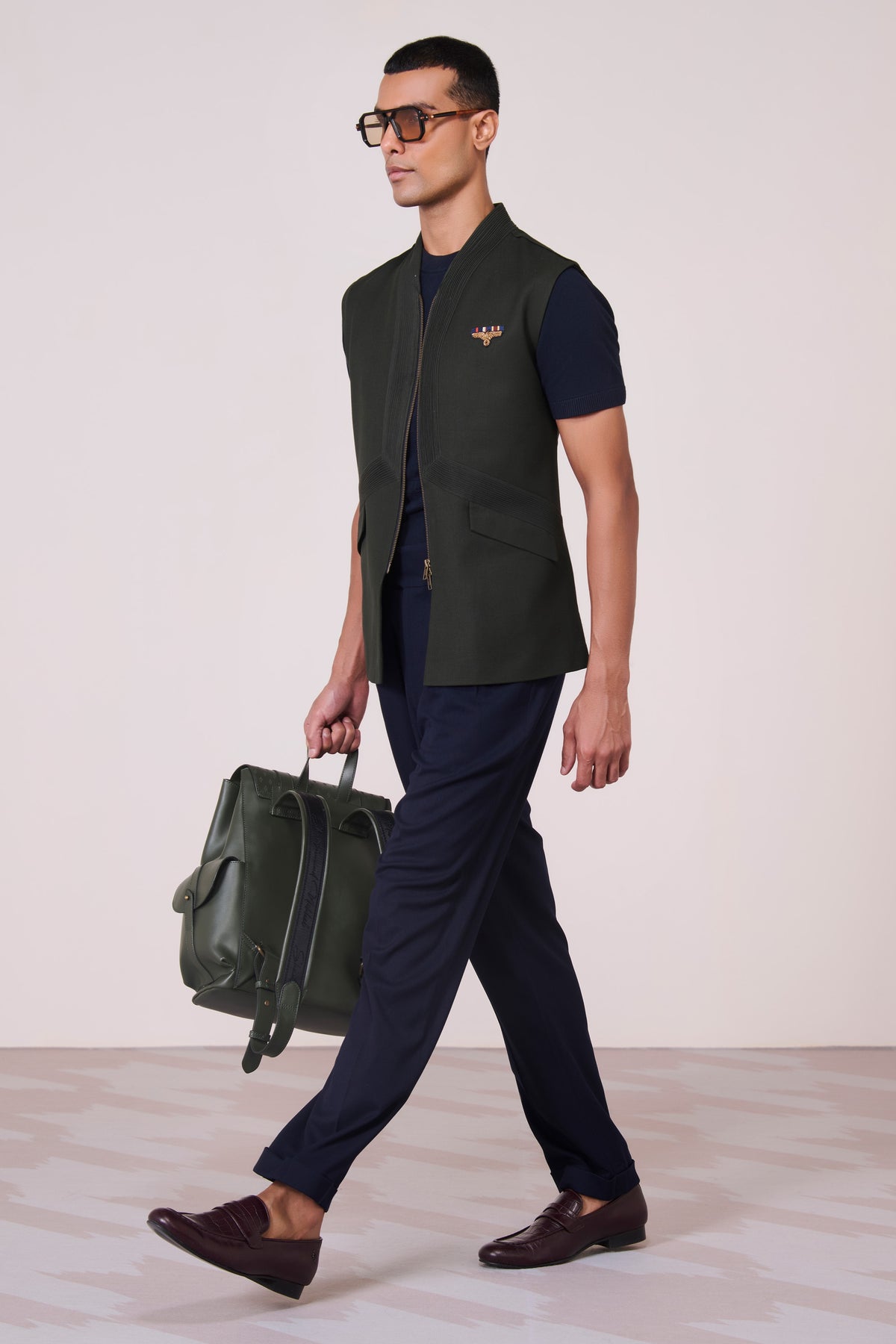 Military Green Embroidered Shirt