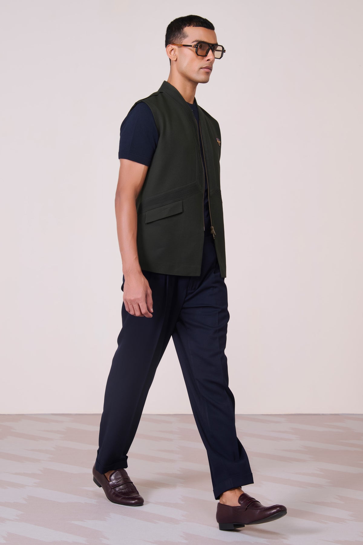 Military Green Embroidered Shirt