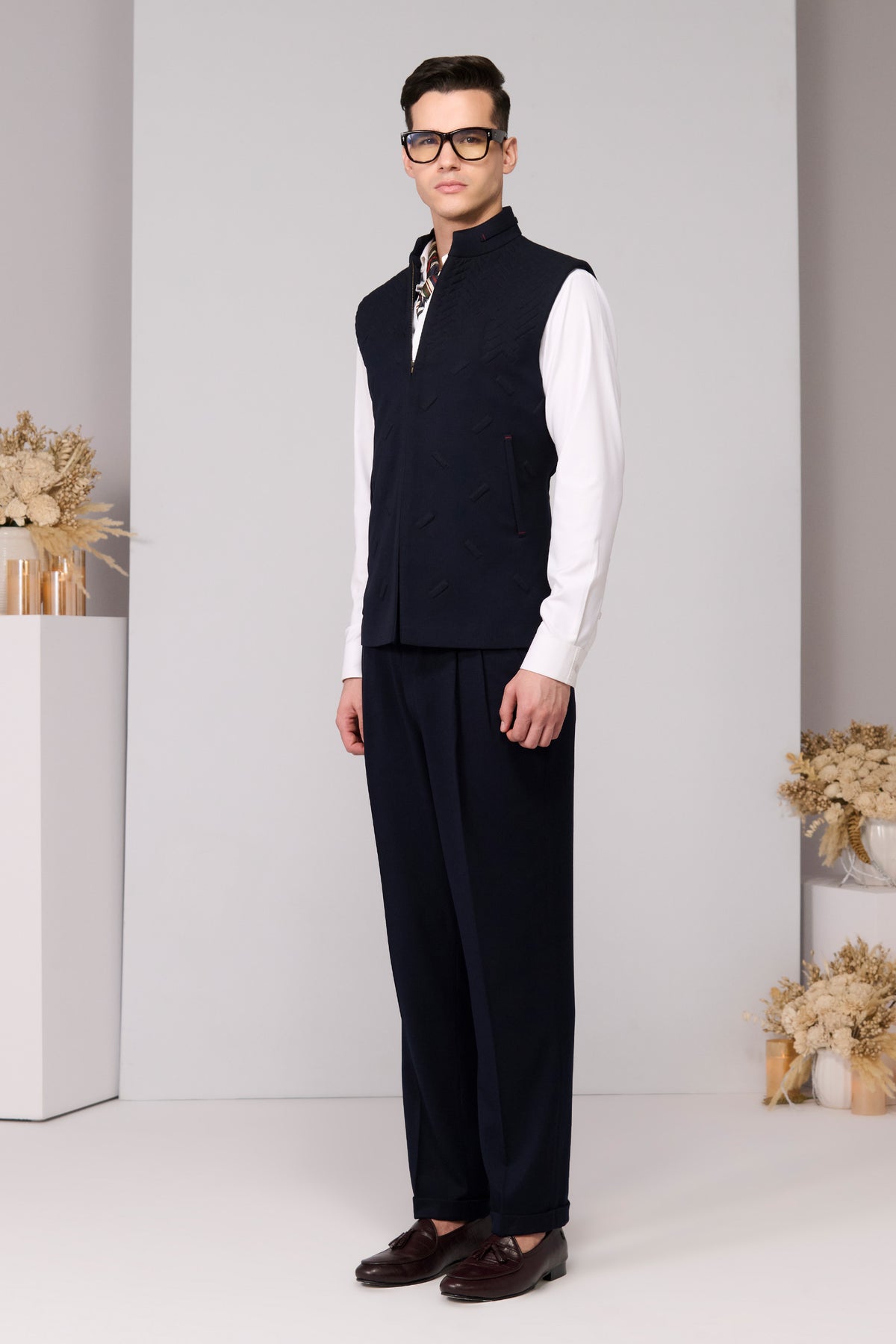 Navy Quilted Waistcoat