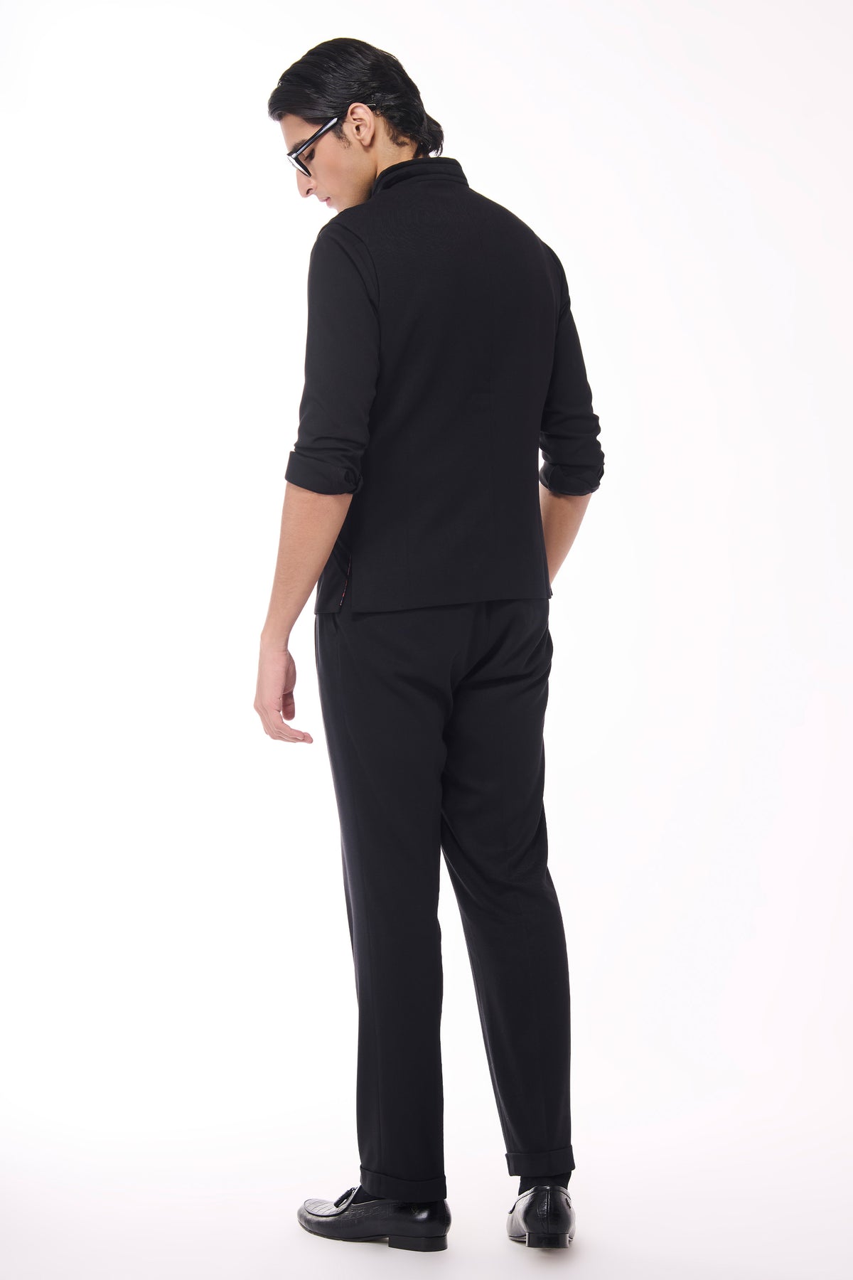 Black Waistcoat with Velvet Details