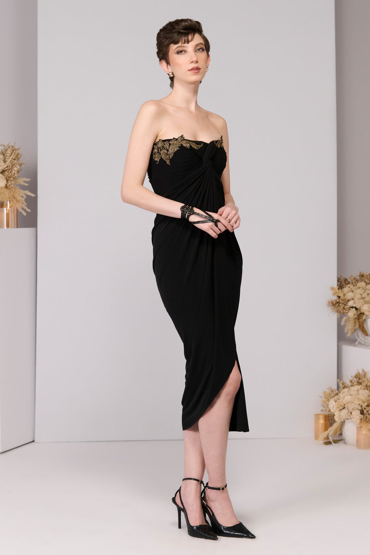 Black Twisted Knot Dress