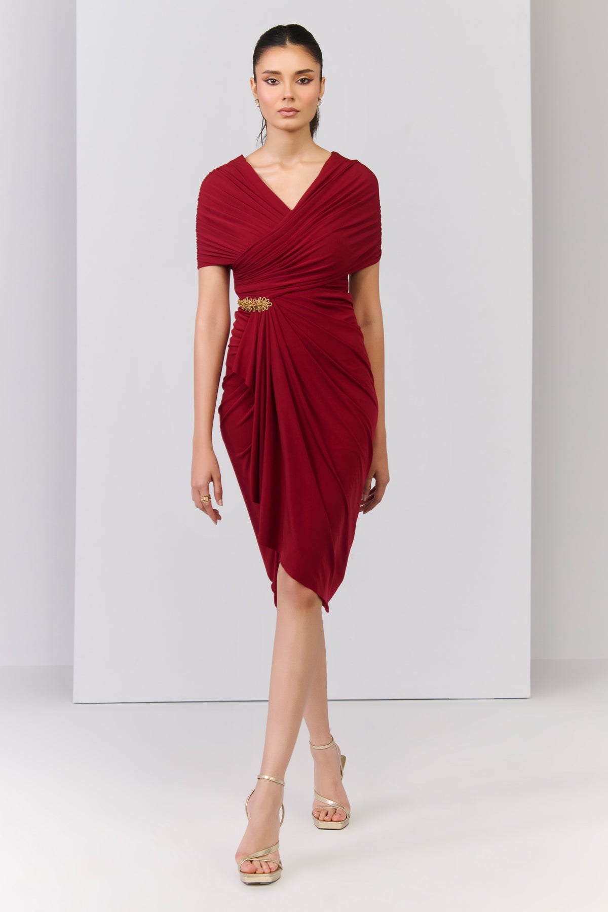 Cherry Draped Dress