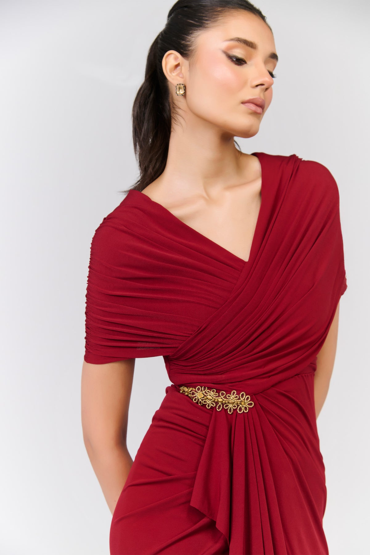 Cherry Draped Dress