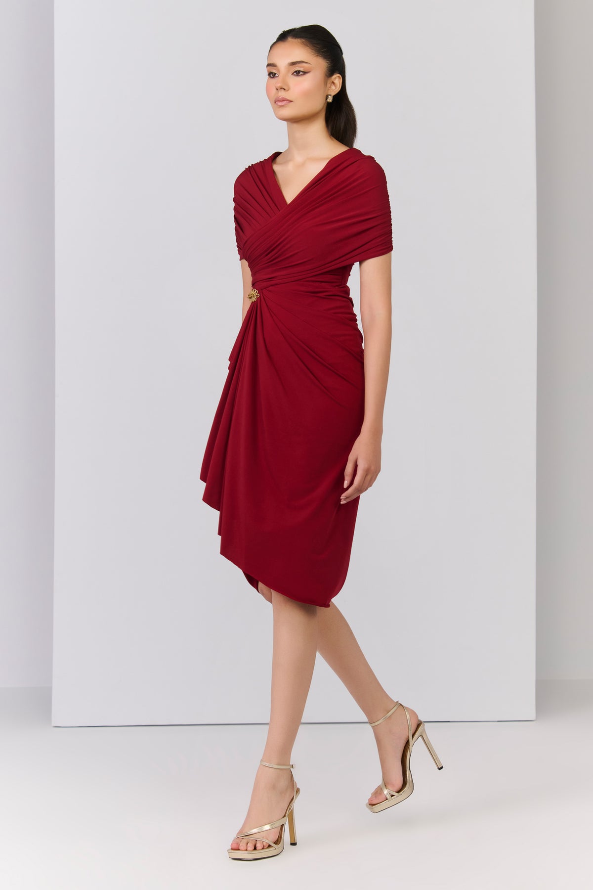 Cherry Draped Dress