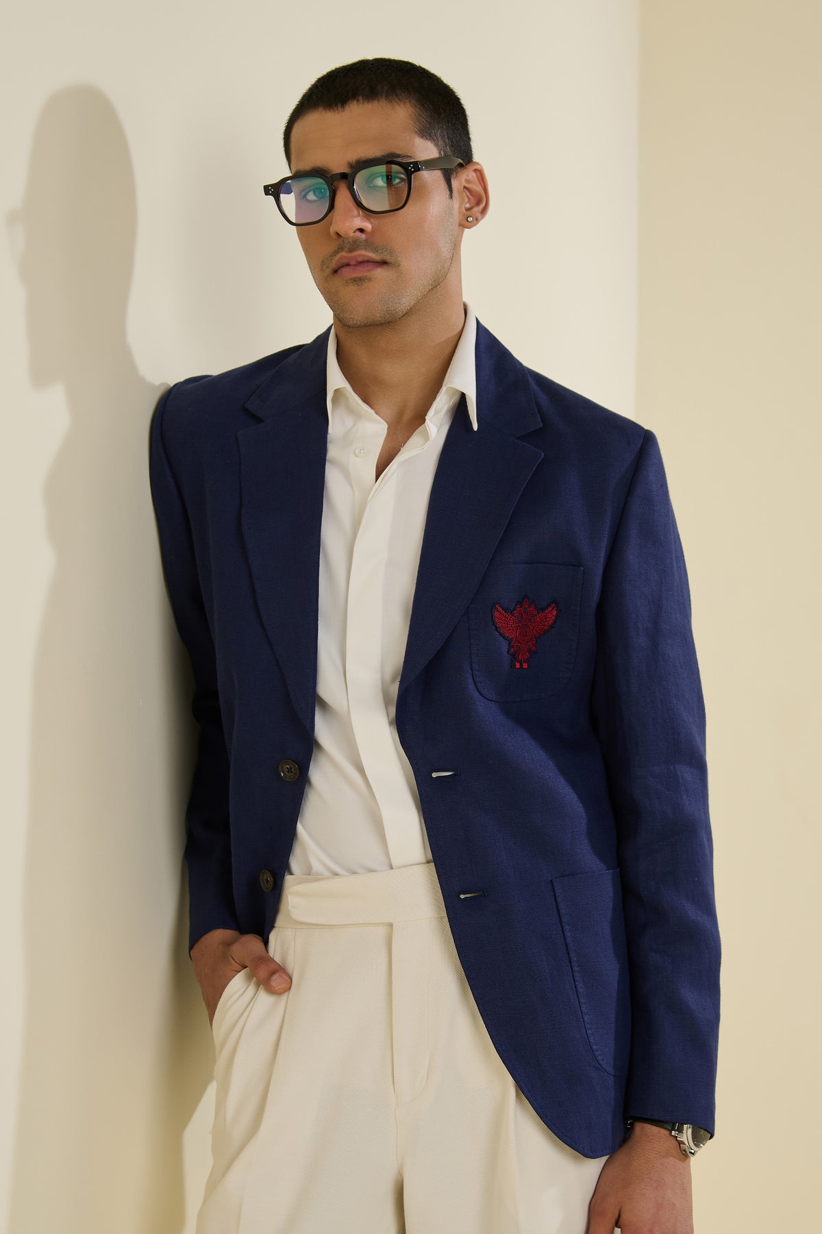 Navy Linen Jacket