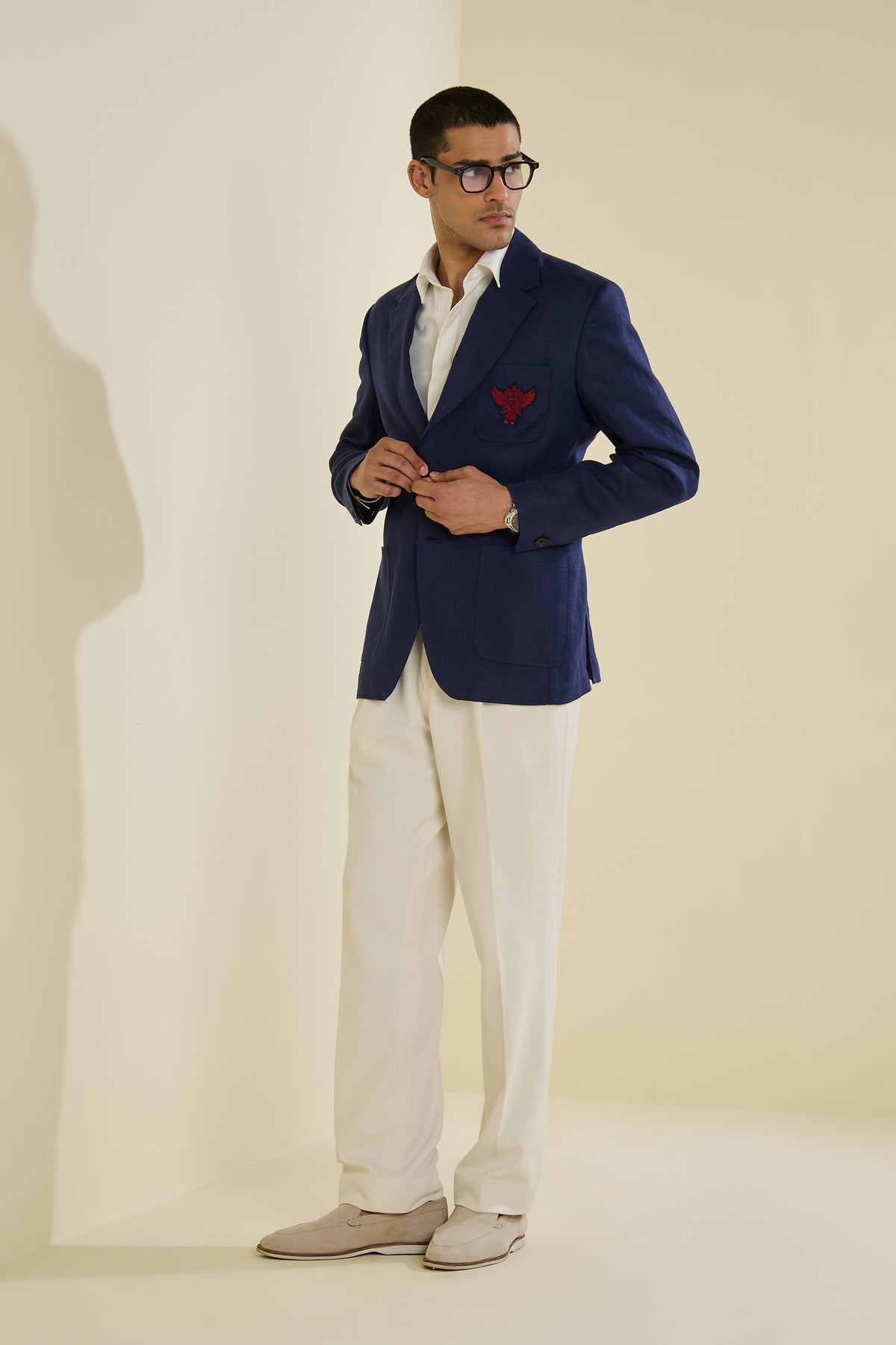 Navy Linen Jacket
