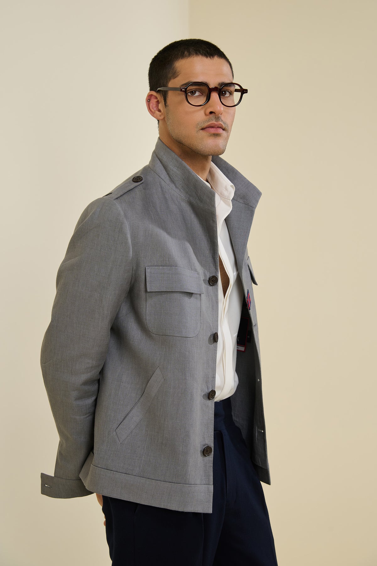 Grey Linen Jacket