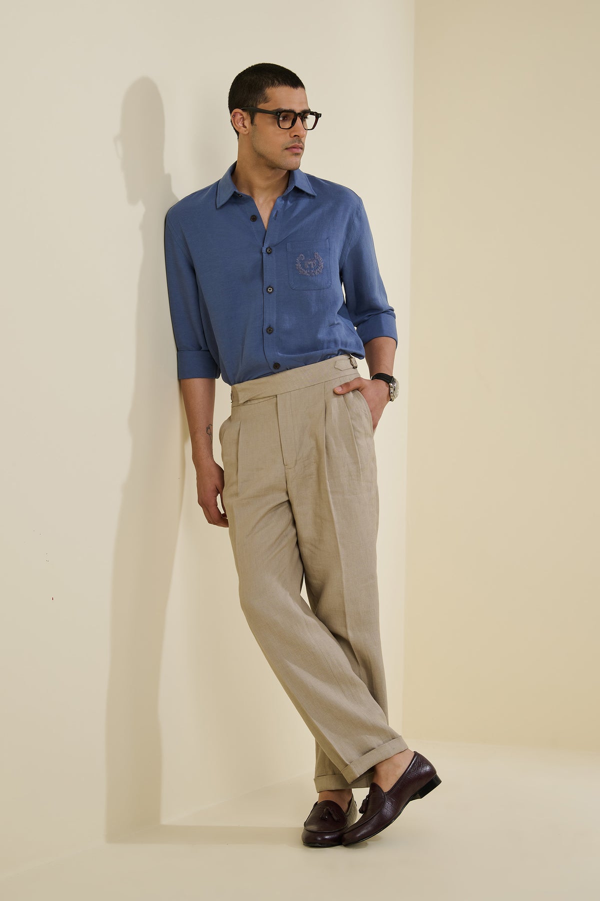Denim Blue Linen Shirt