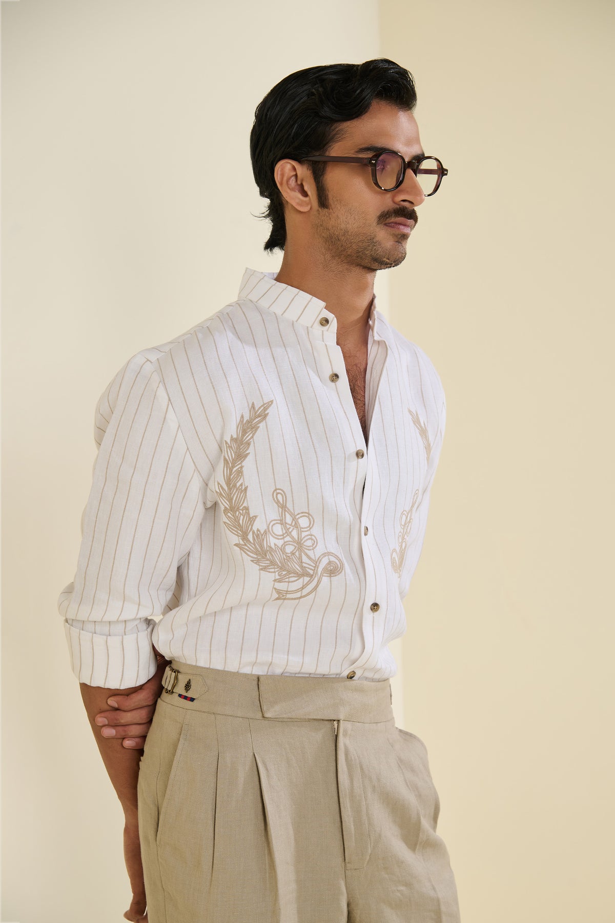 Striped Linen Knoted Shirt