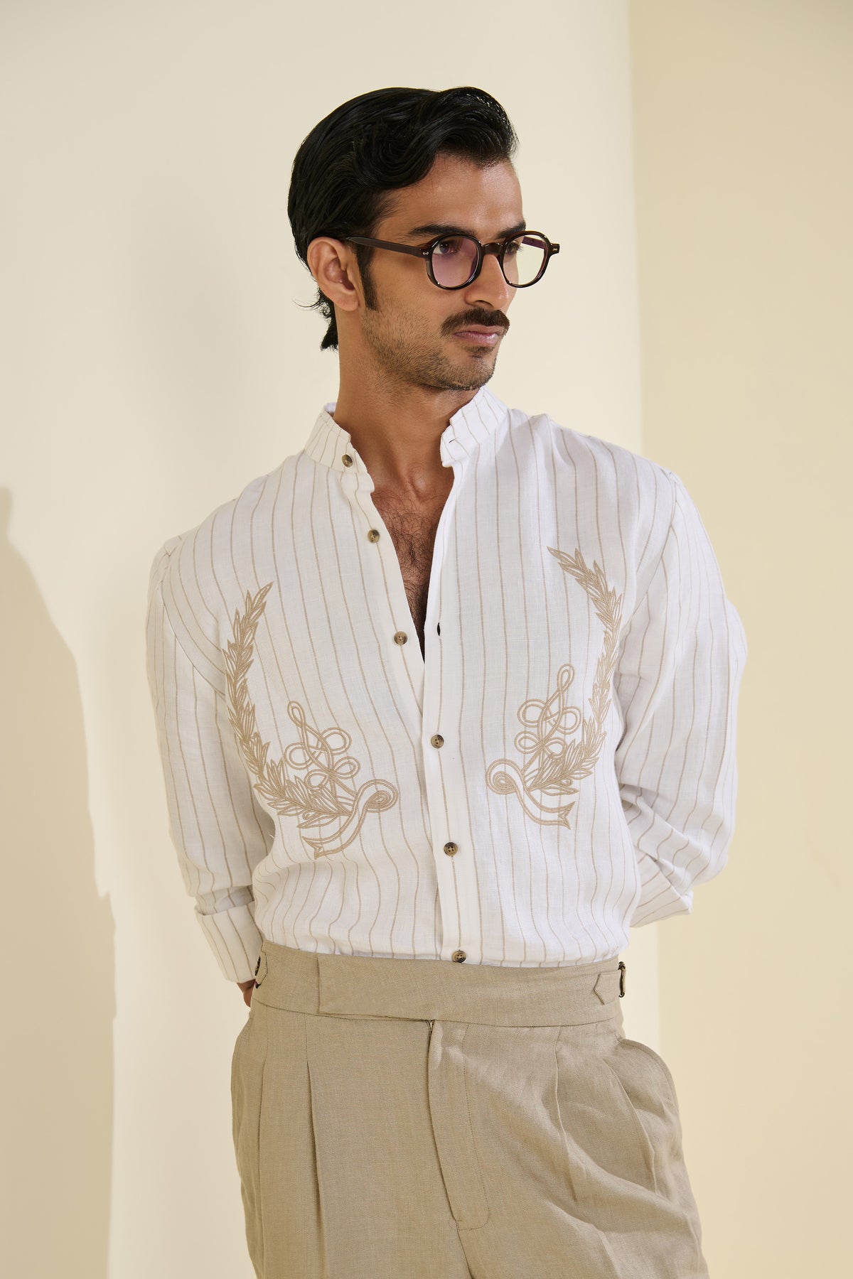 Striped Linen Knoted Shirt