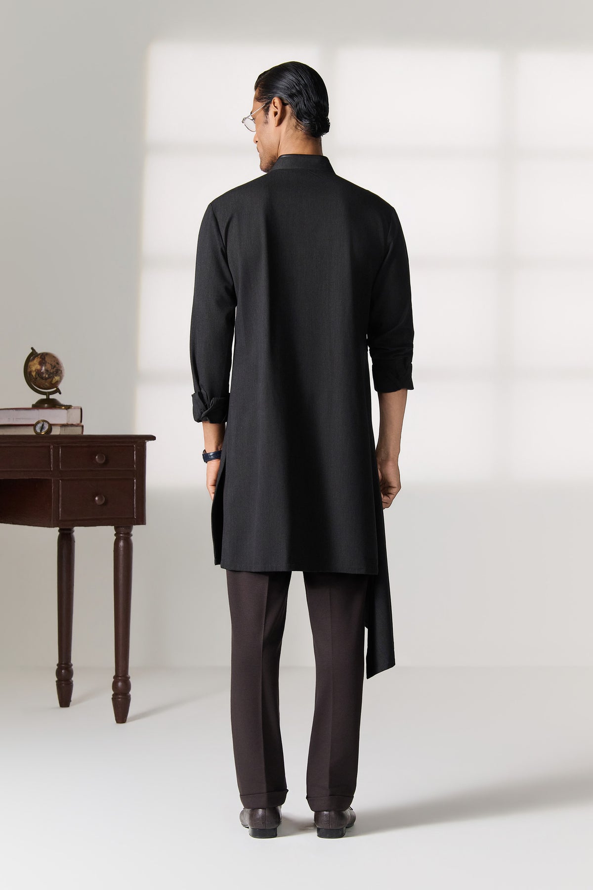 Grey Shirt Kurta With Side Panel
