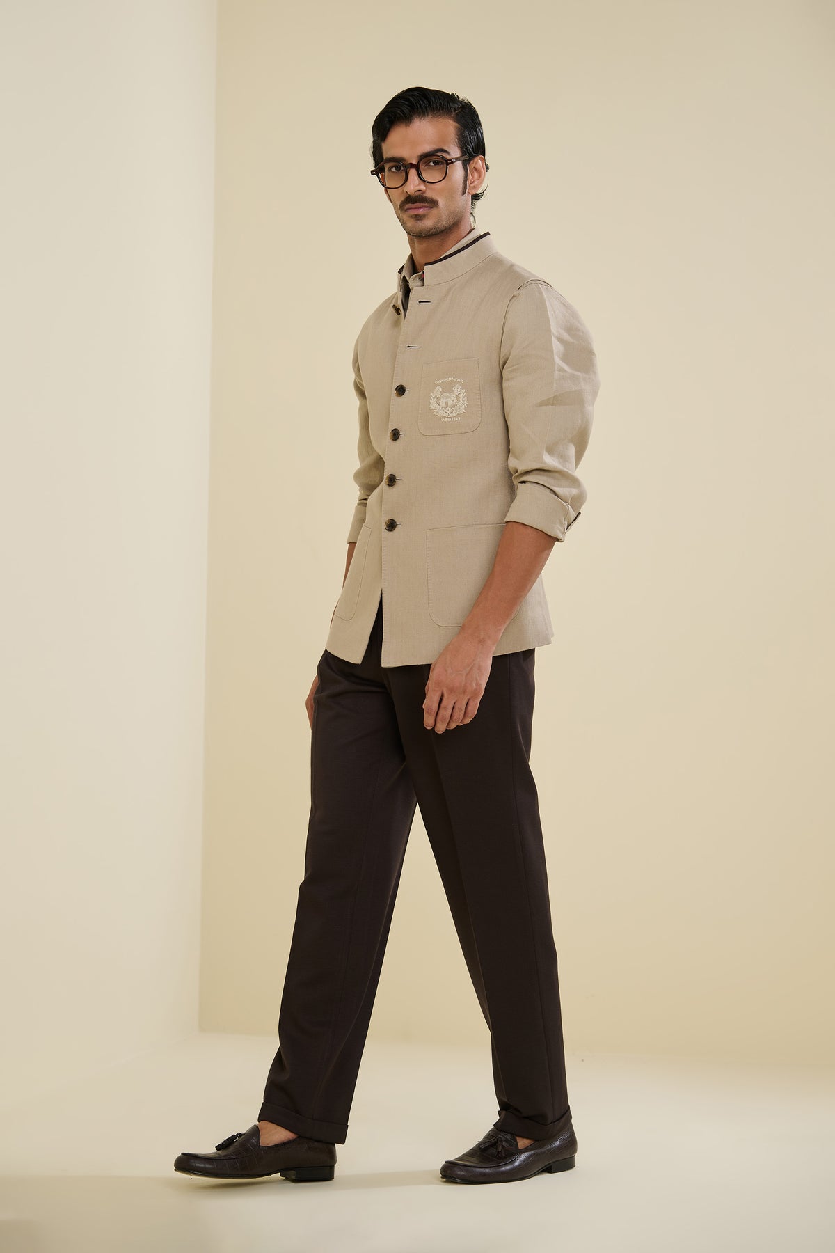 Beige Linen Waistcoat