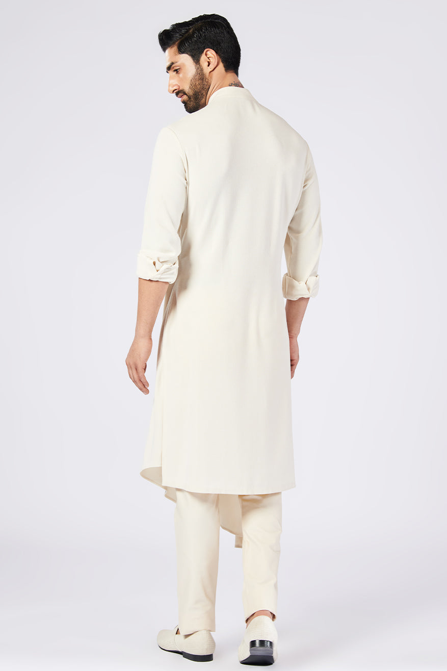 Off-White Side Drape Kurta