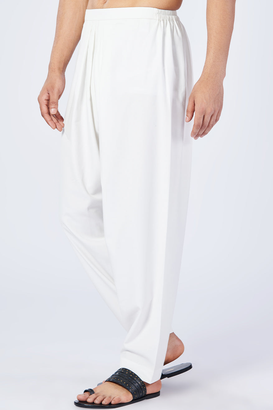 Off White Pleated Pants