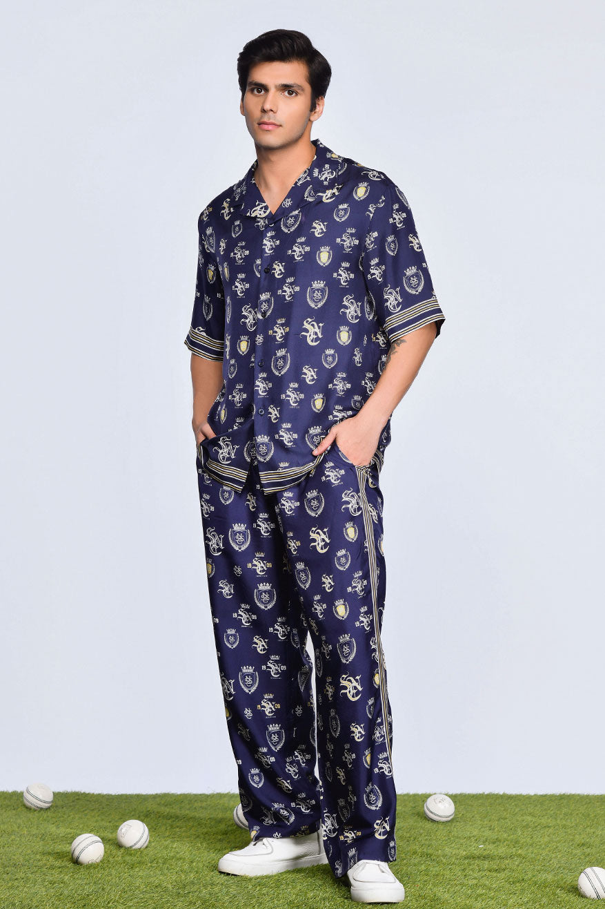 SNCC Navy Twill Silk Trousers