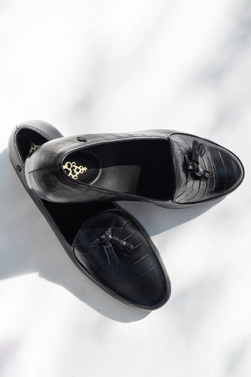 Croco Texture Leather Shoes