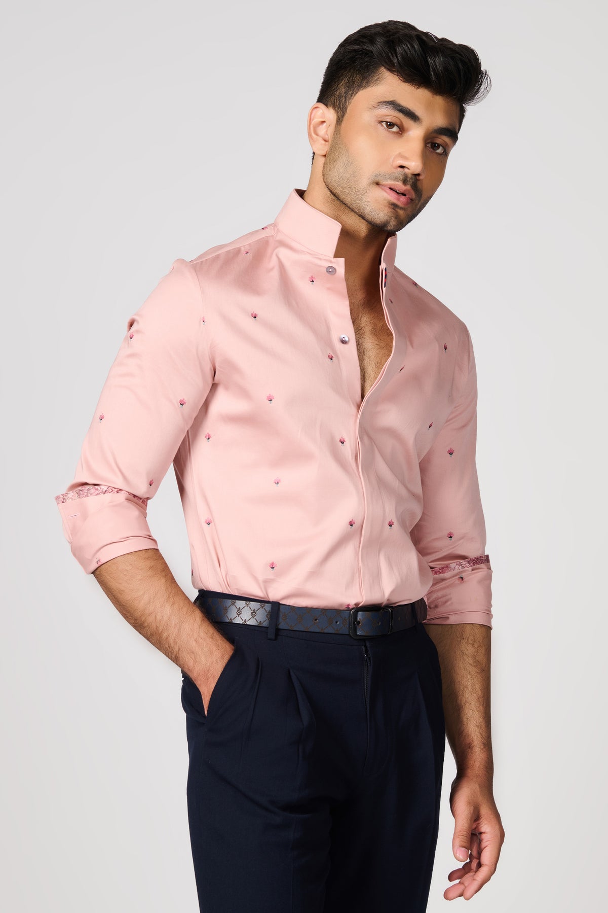 Pink Embroidered Shirt