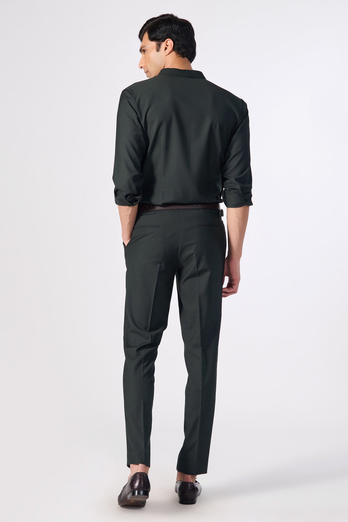 Military Green Draped Shirt
