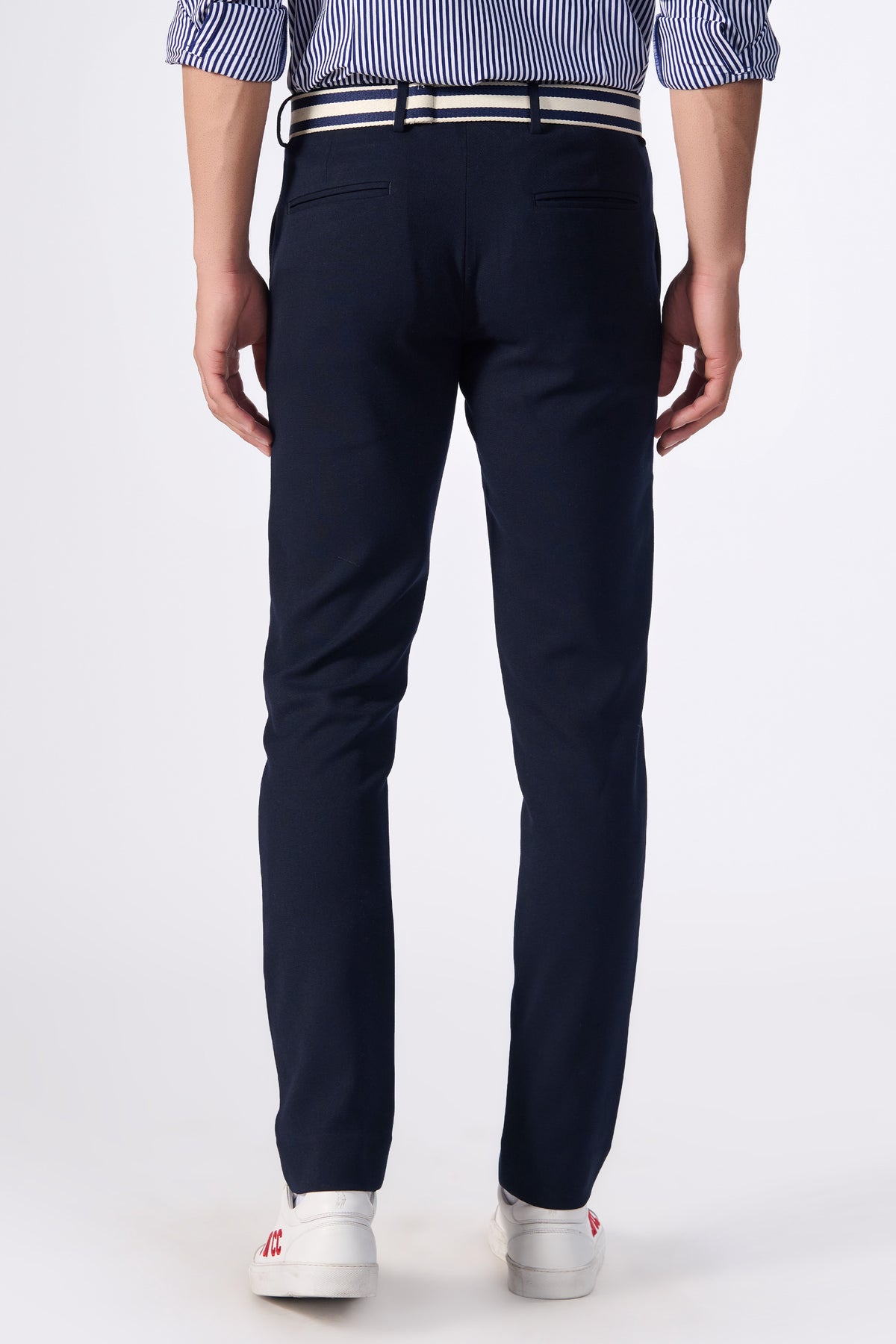 Navy Trousers with S&N Tape Detailing