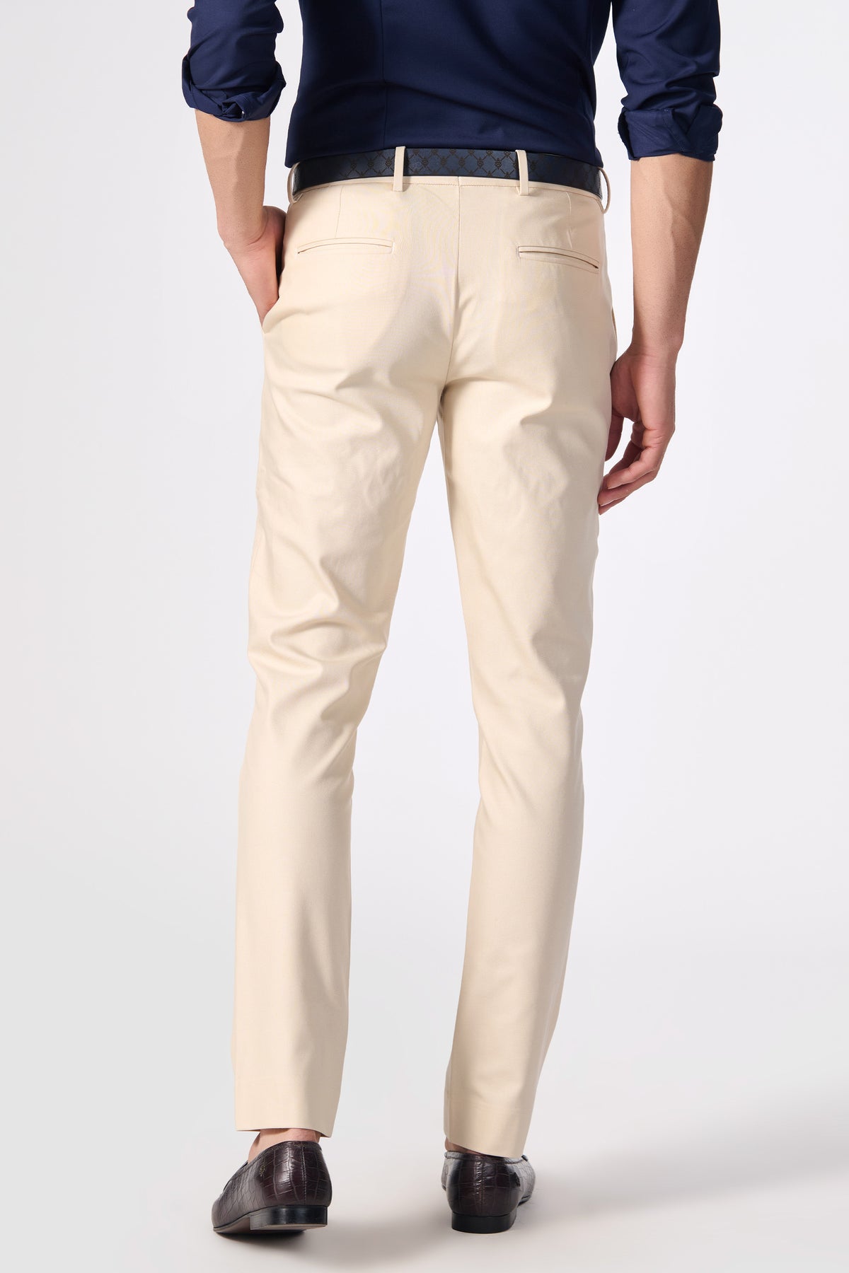 Off-White Trousers with S&N Tape Detailing