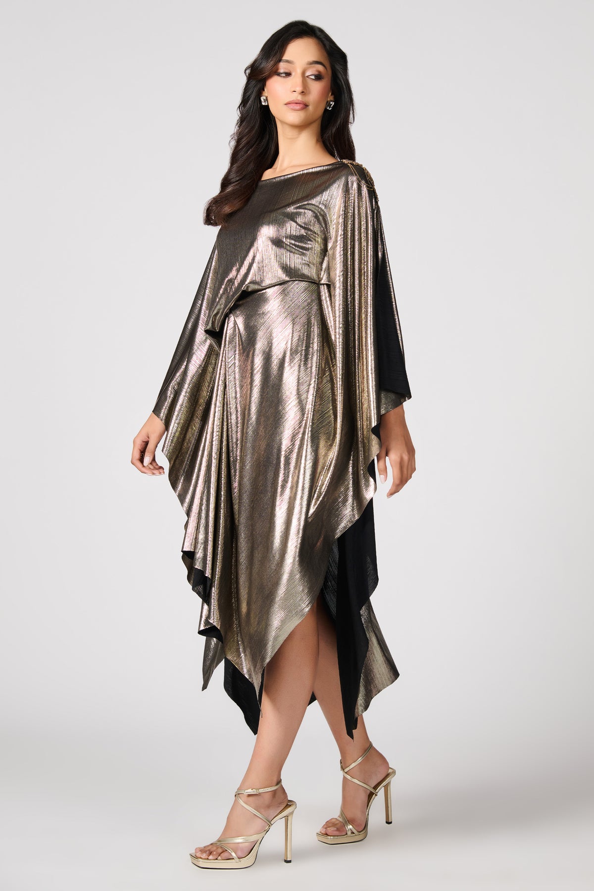 Metallic Asymmetrical Dress