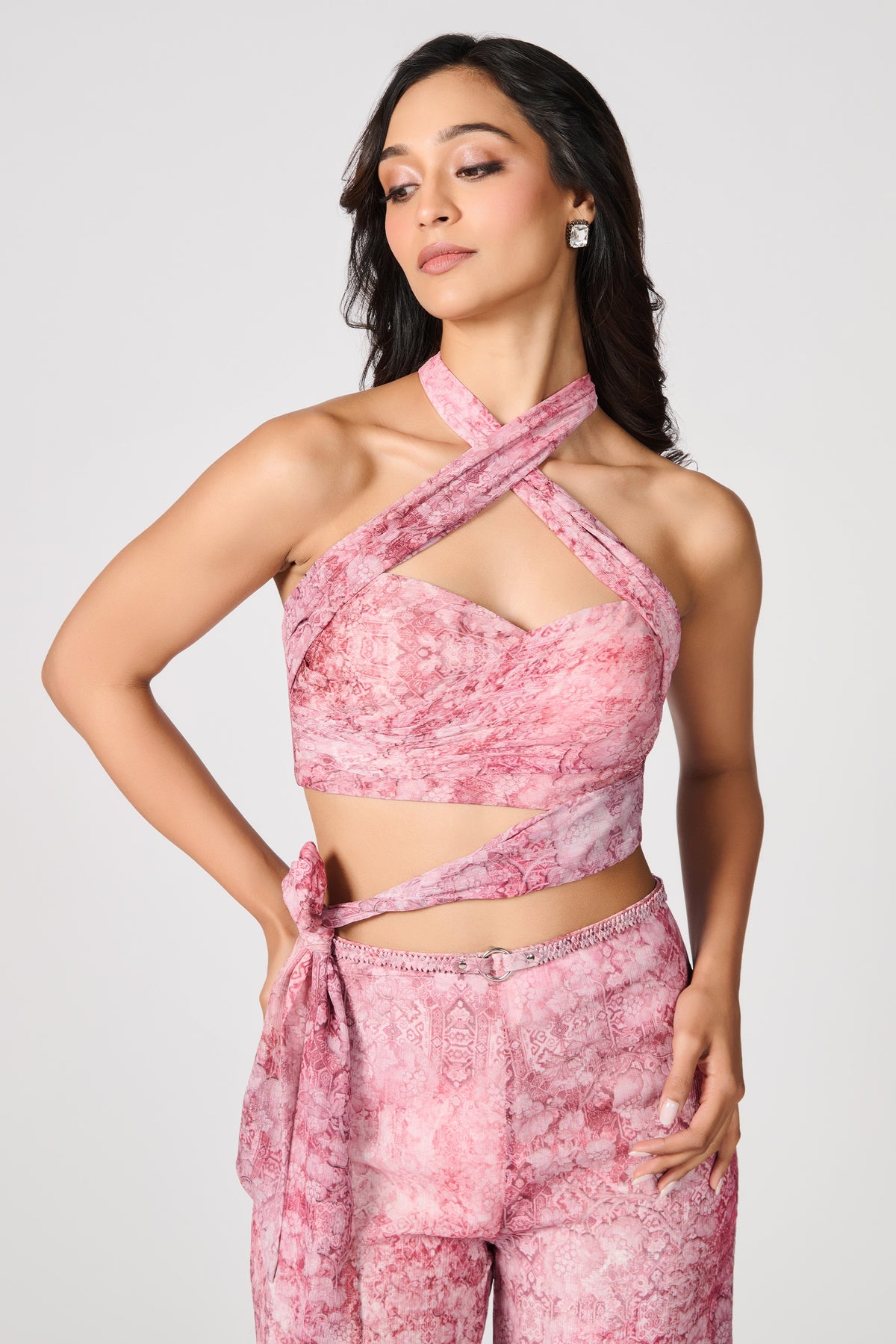 Floral Printed Drape Top