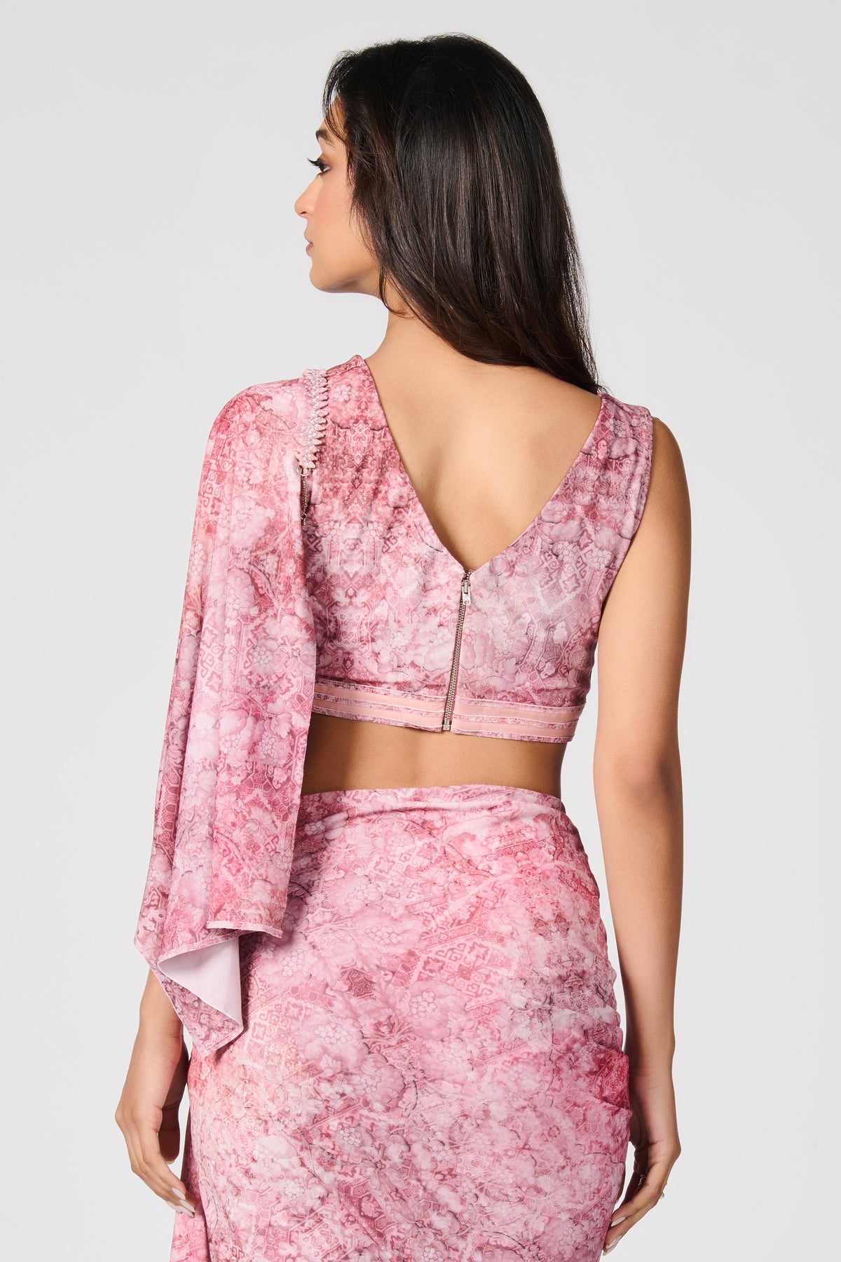 Floral Drape-Sleeve Top