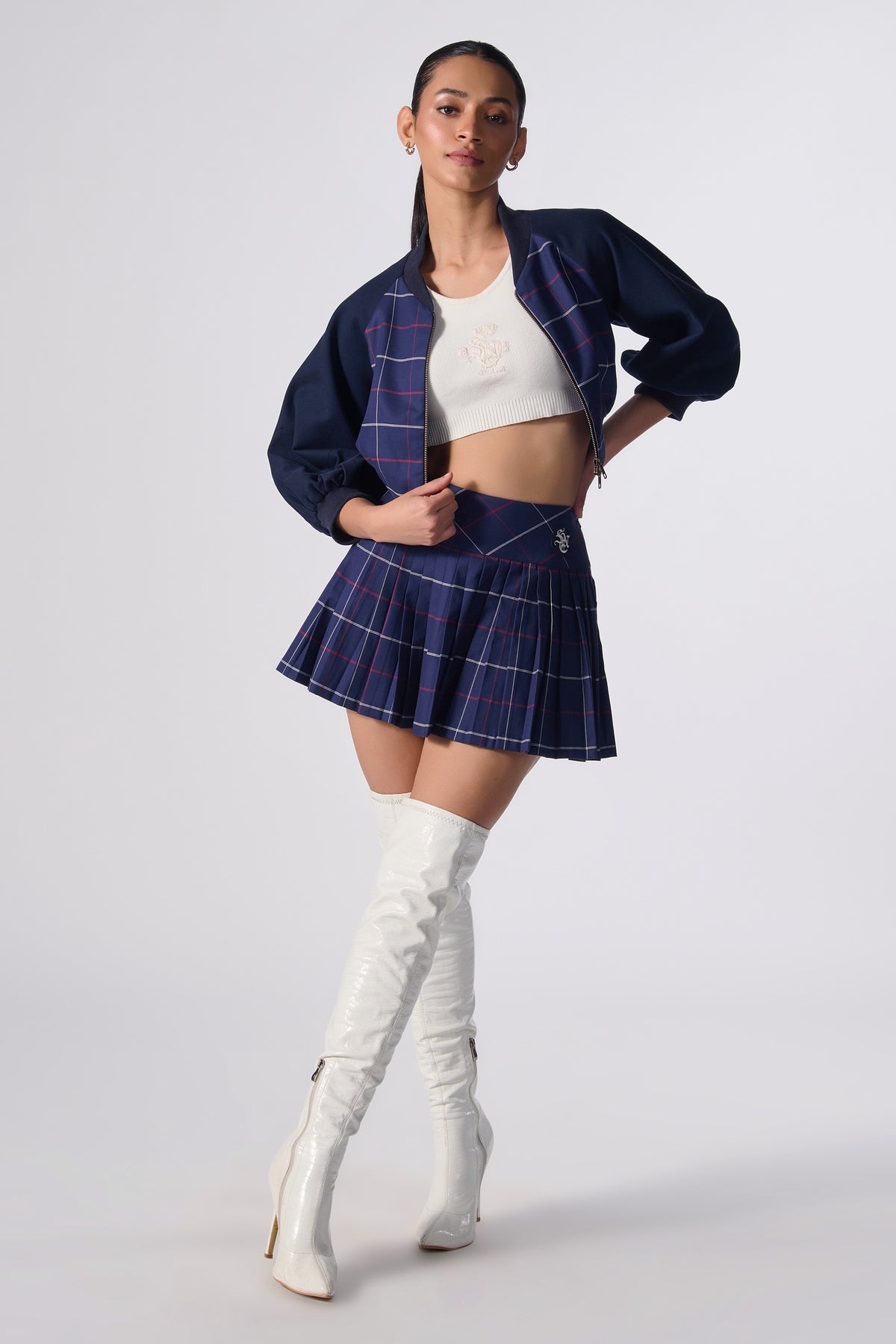 SNCC Plaid Pleated Skirt