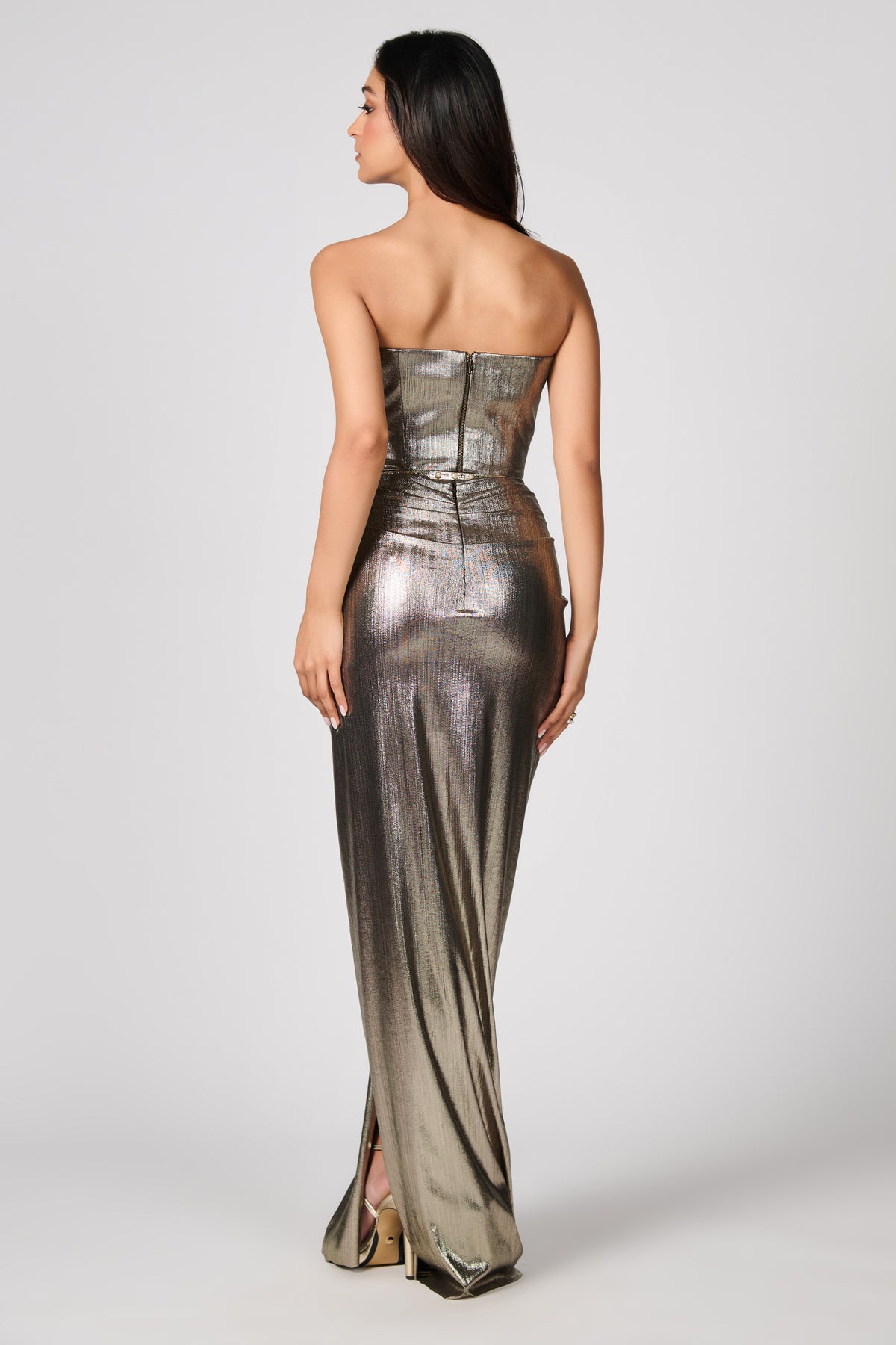 Metallic Twisted Drape Skirt