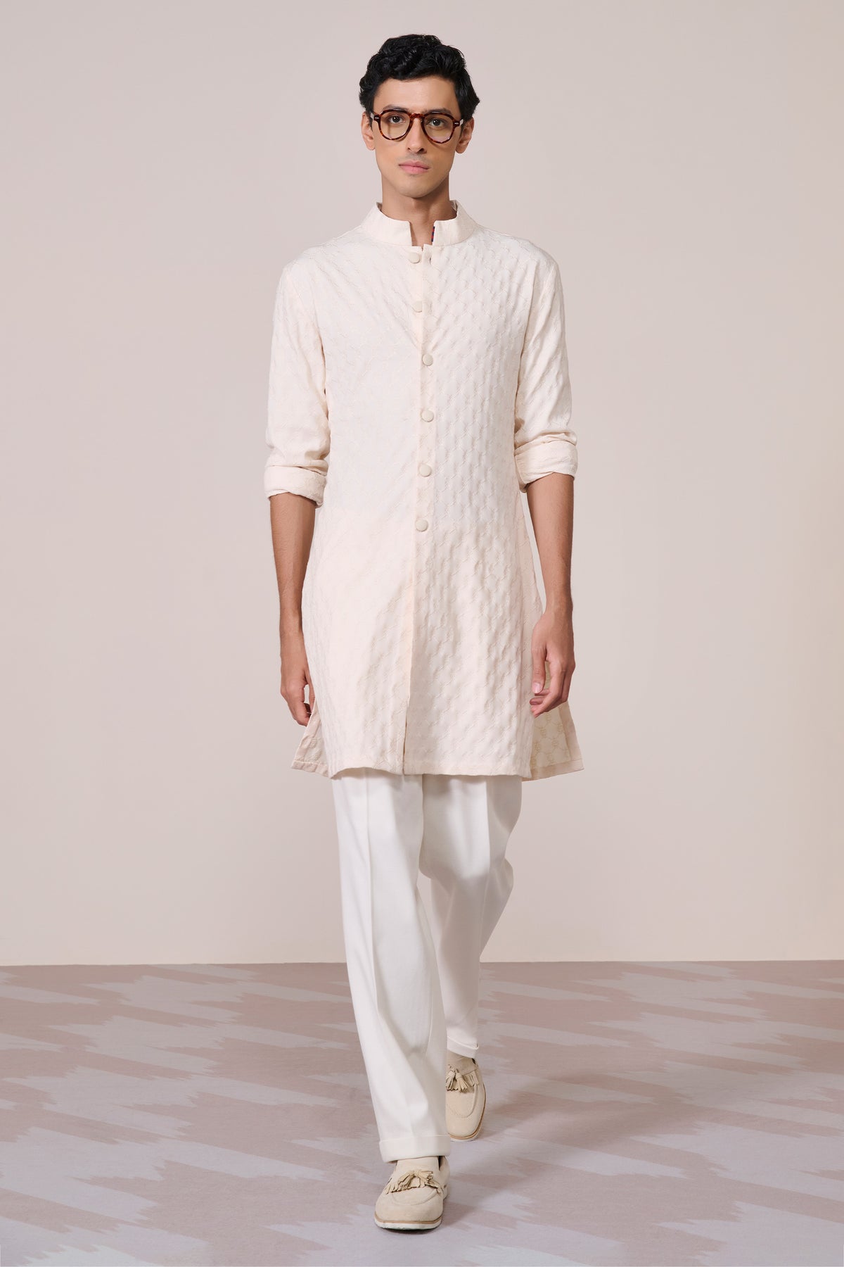 Navy Adamas Embroidered Kurta