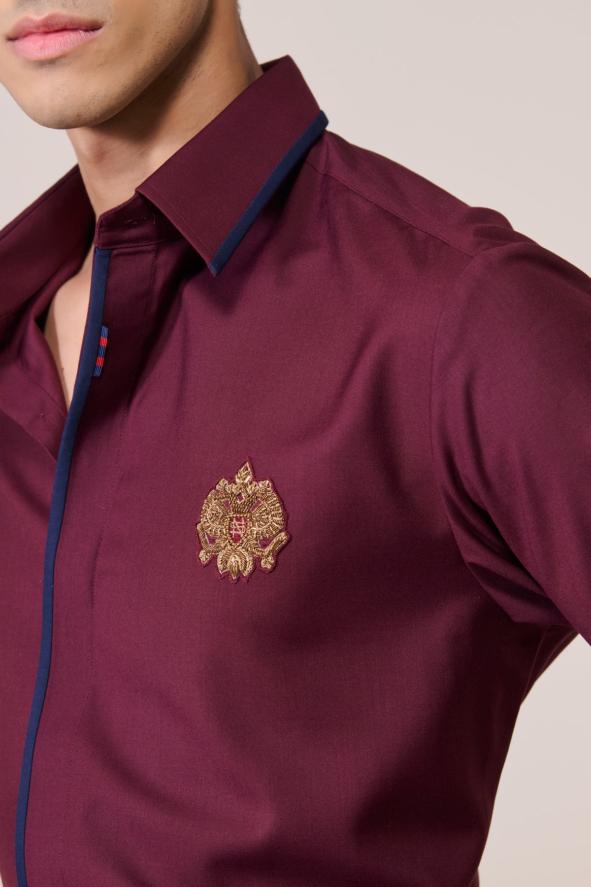 Concealed Placket Cherry Shirt