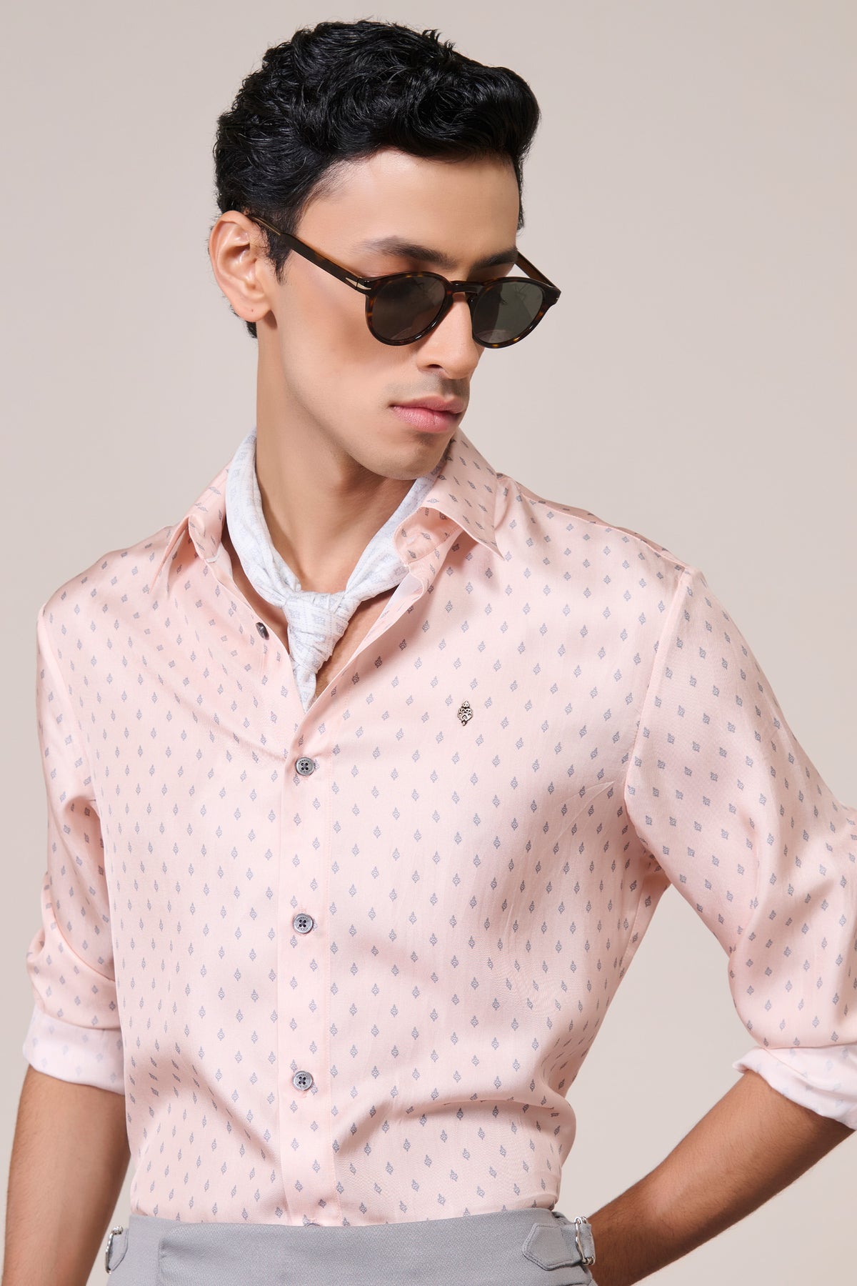 Pink Silk Twill Adamas Shirt