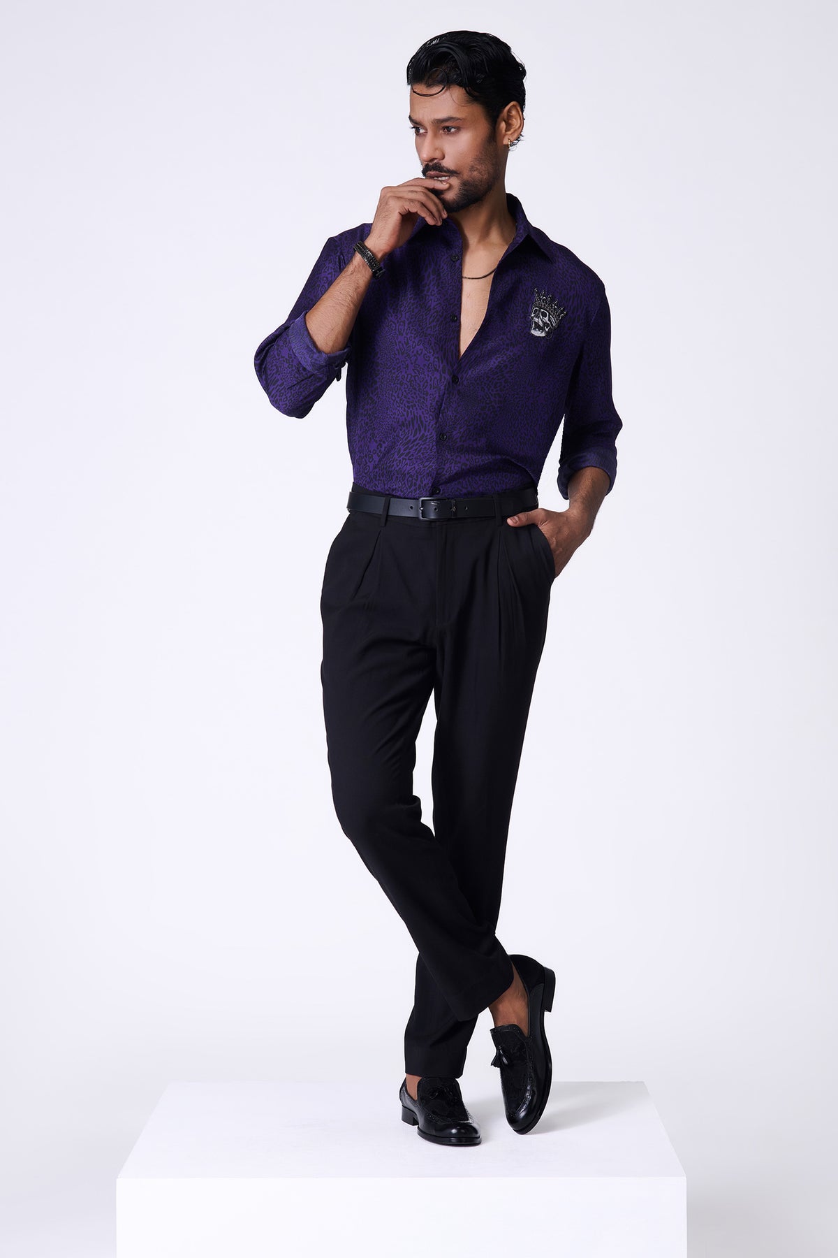 Purple Leopard Print Shirt