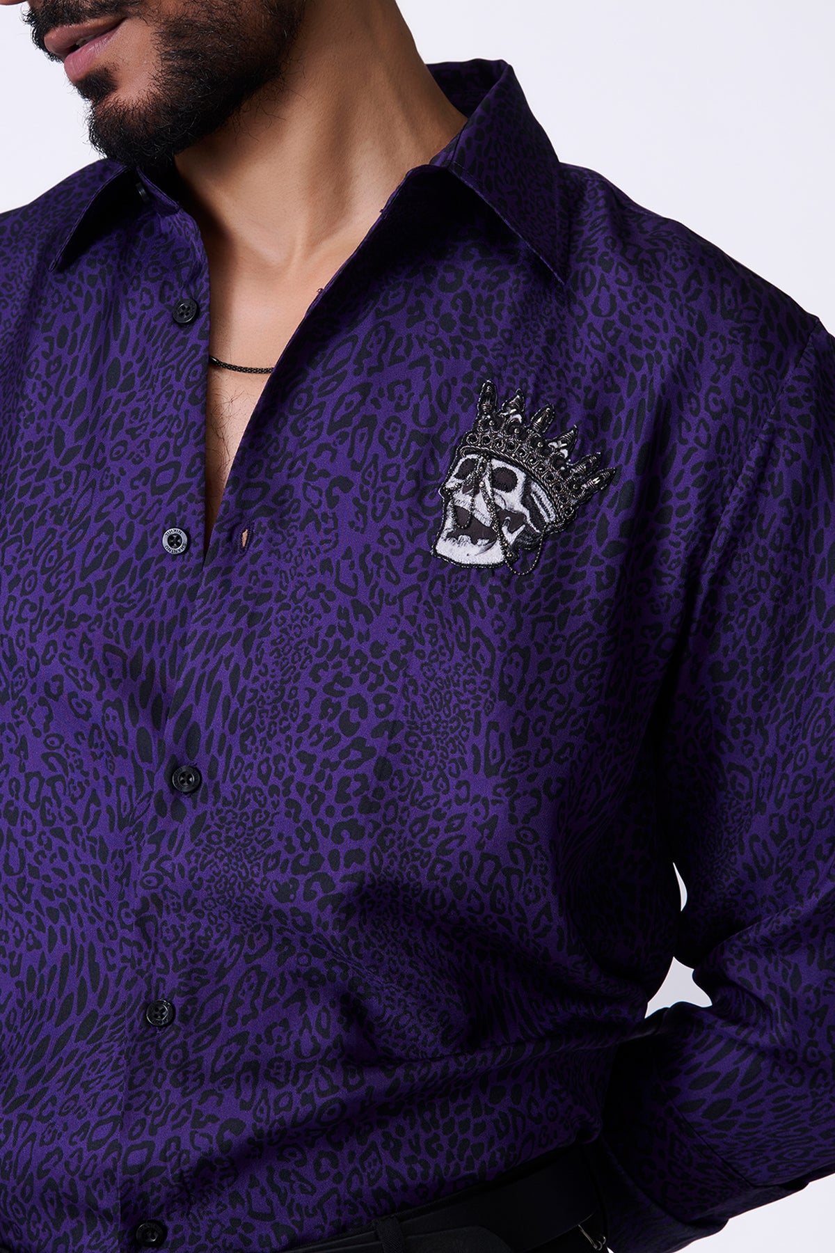 Purple Leopard Print Shirt