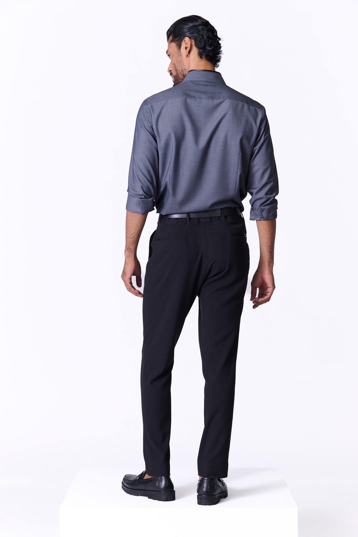 Grey Colour-Block Shirt