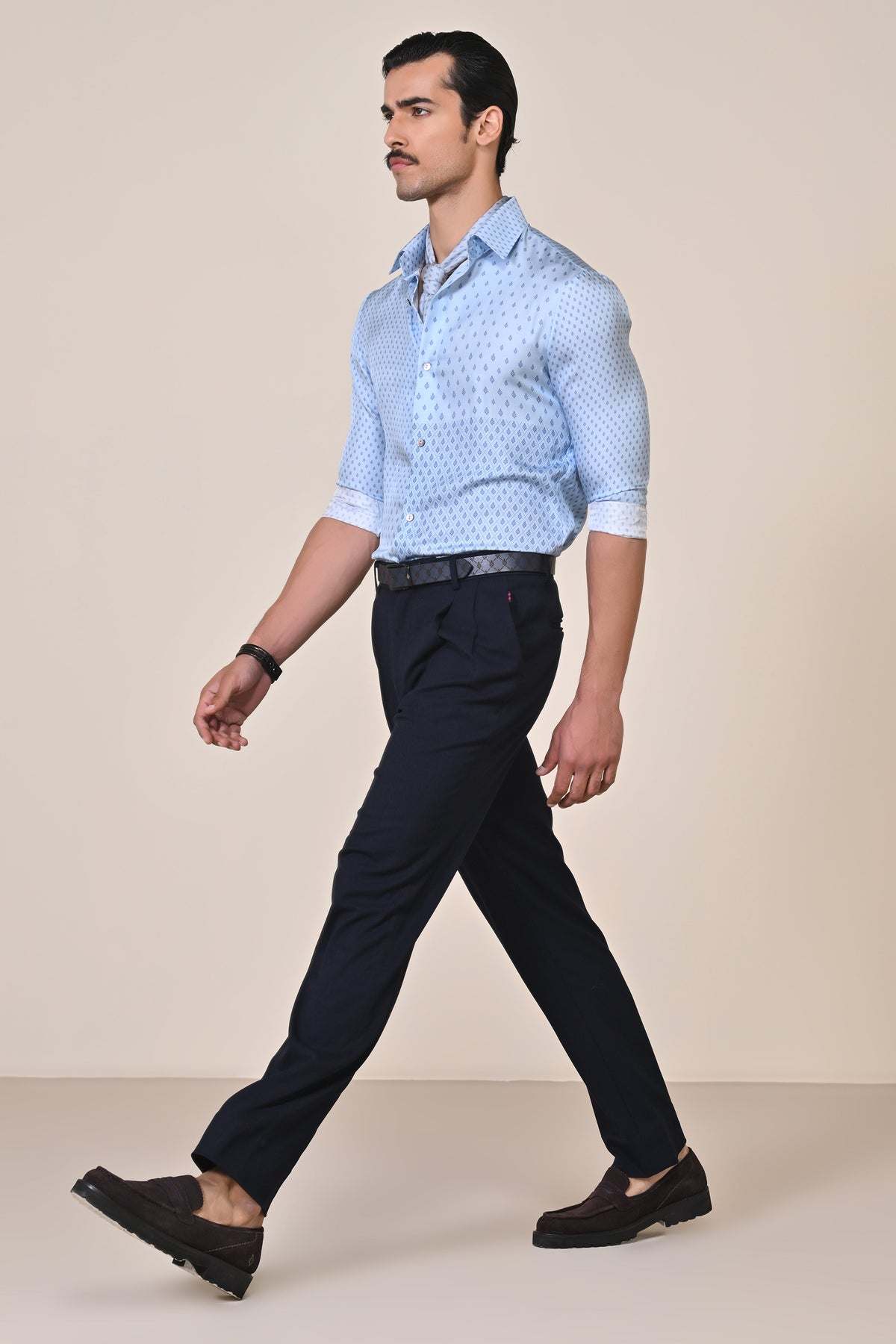 Light Blue Silk Twill Adamas Shirt