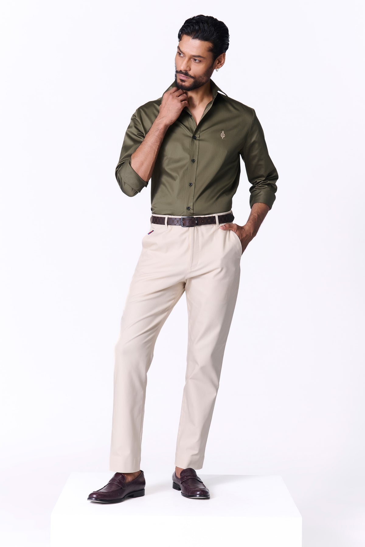 Signature Adamas Olive Shirt