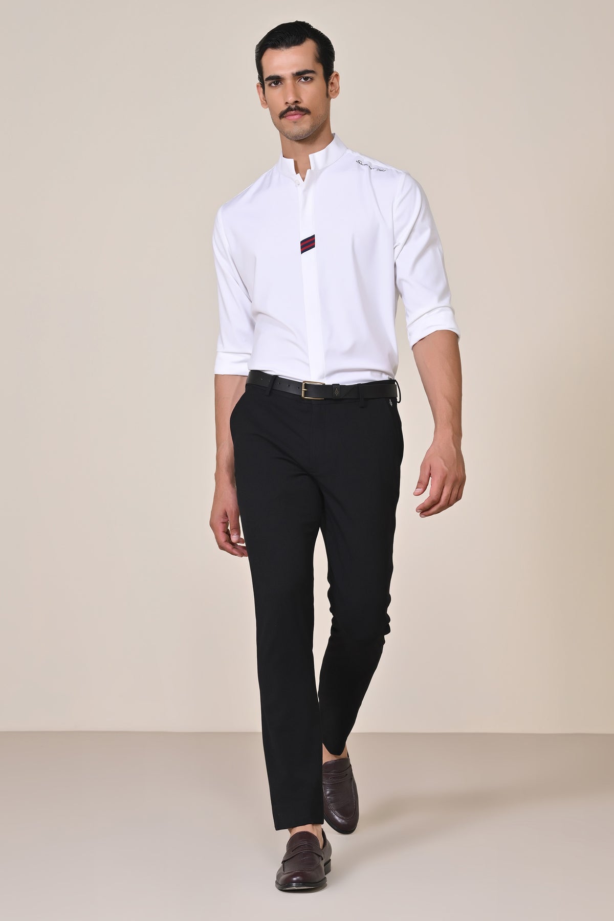 Black Trousers with Tape Detailing