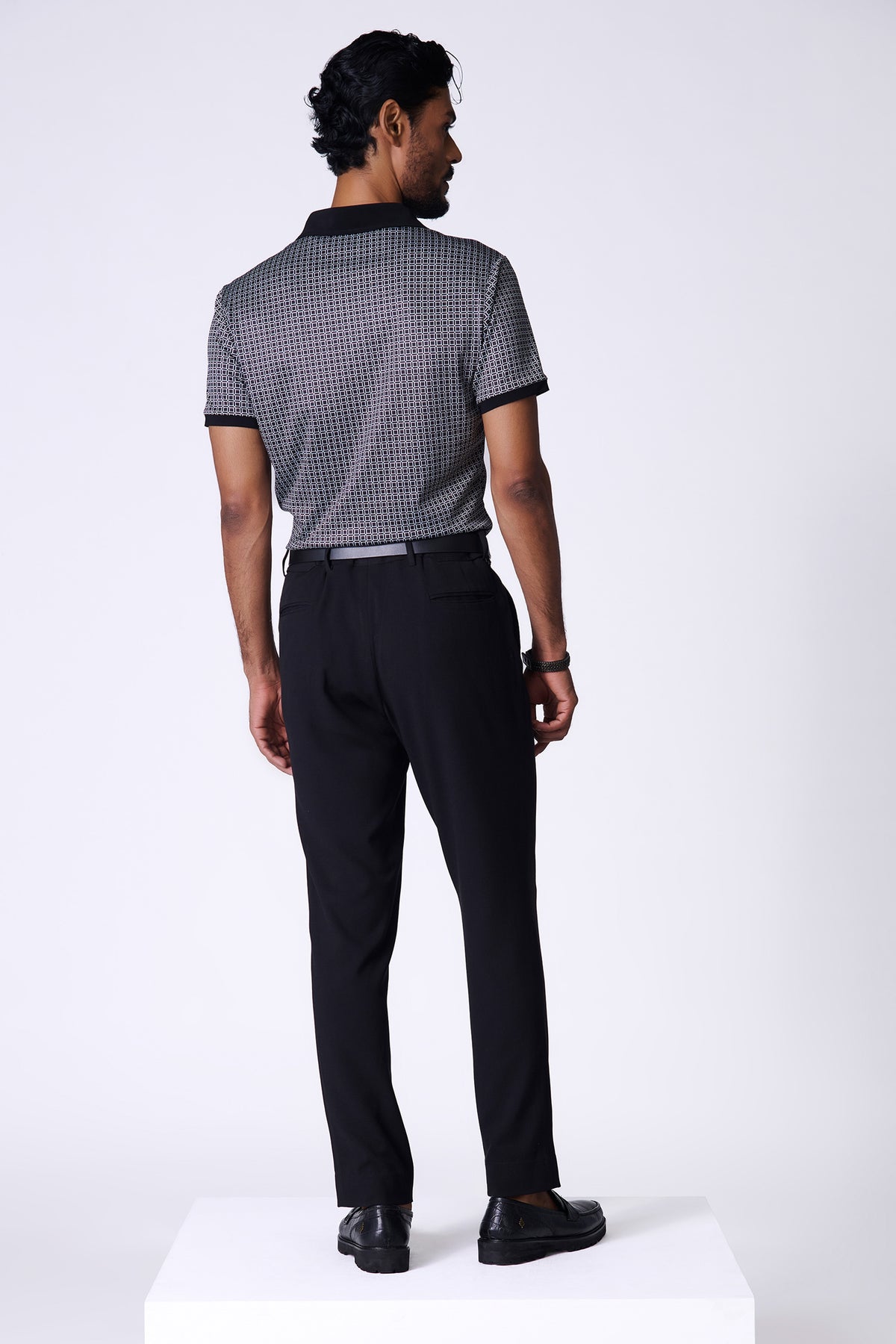 Black Printed Crepe Jersey T-Shirt