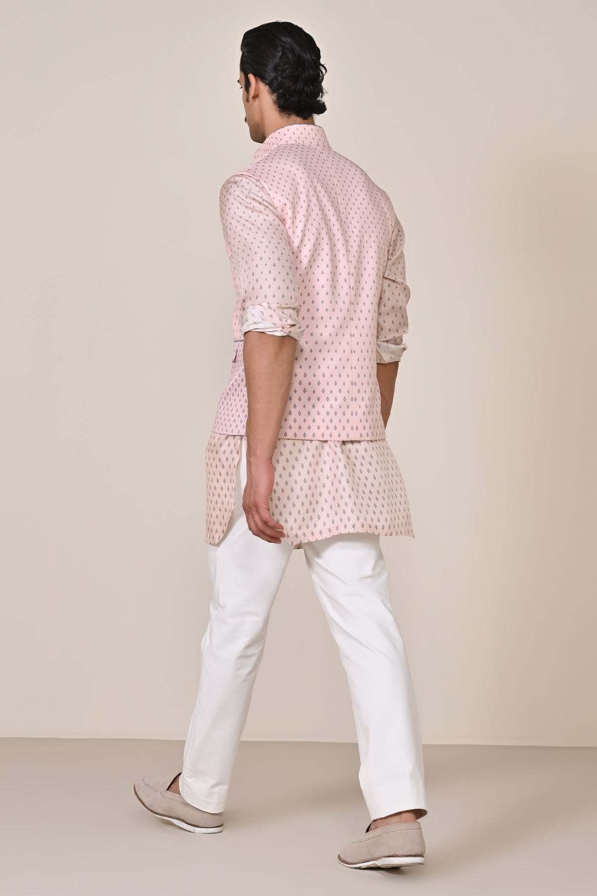 Pink Adamas Printed Waistcoat