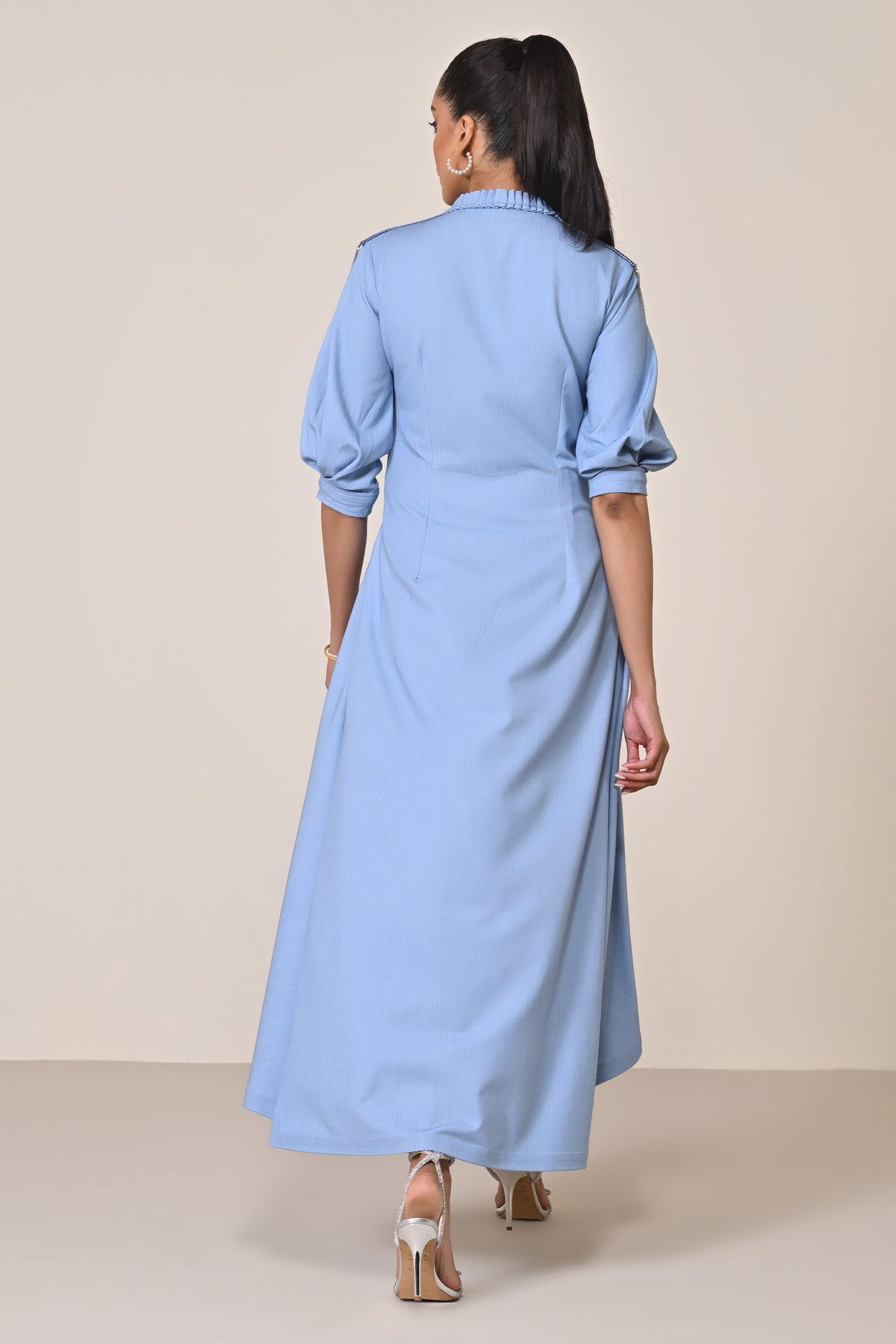 Asymmetric Denim Shirt Dress