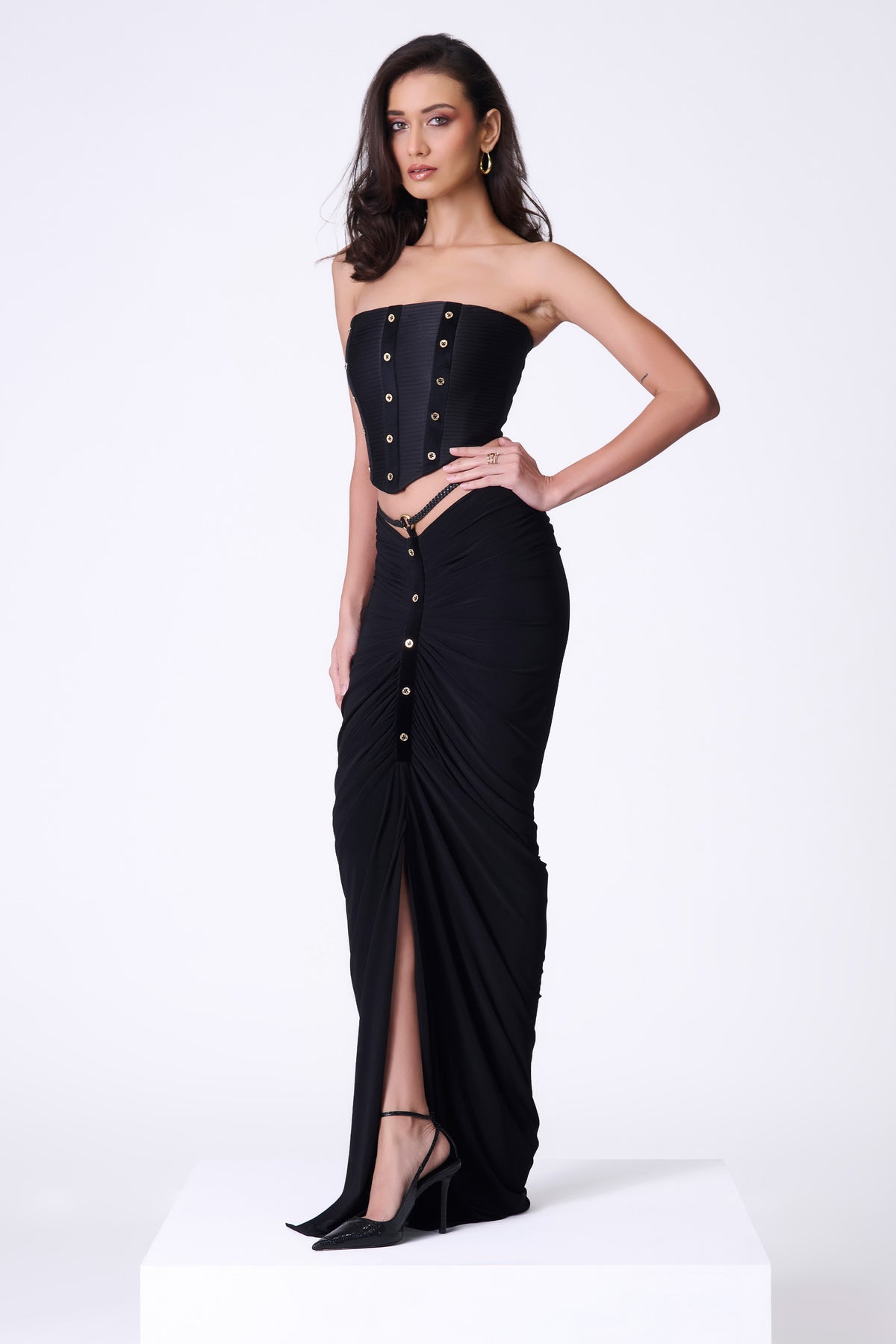 Black Pleated Corset