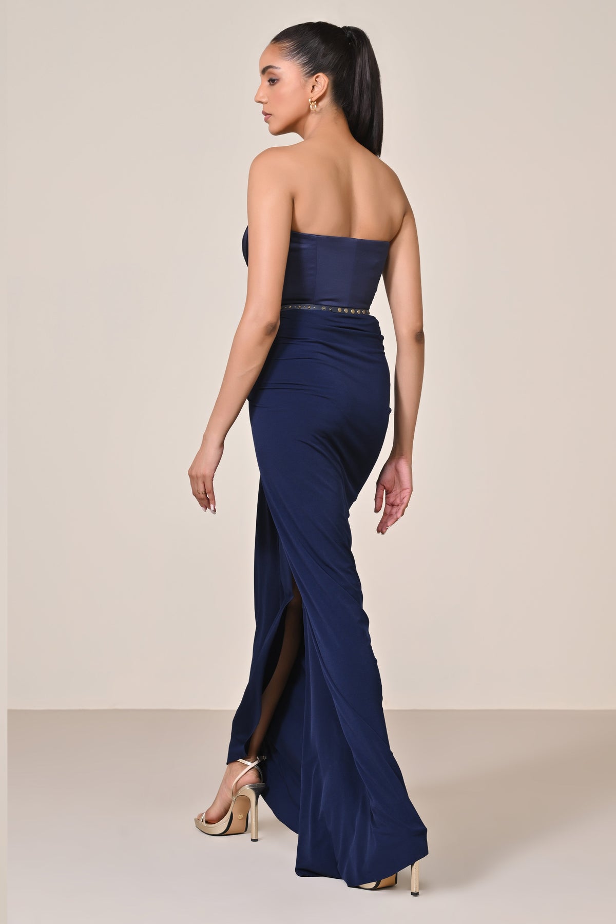 Navy Zipped Corset