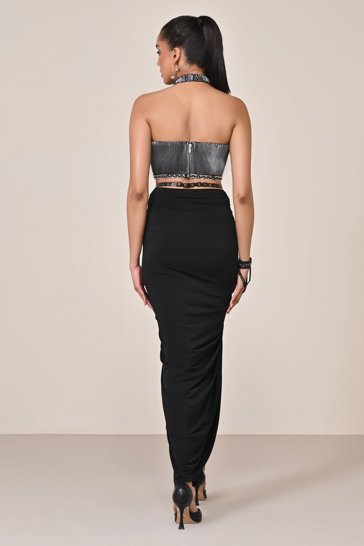 Raised Neck Crop Top