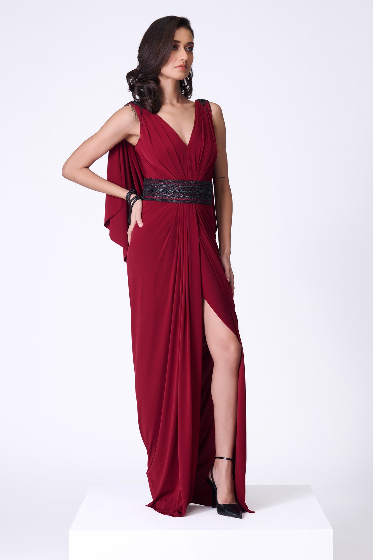Cherry Cape Gown