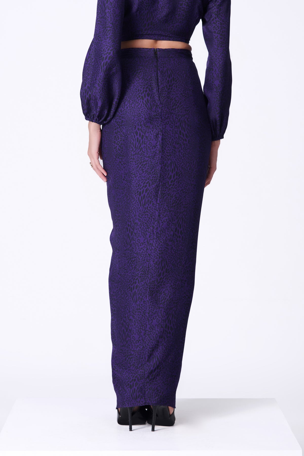 Purple Leopard Print Skirt